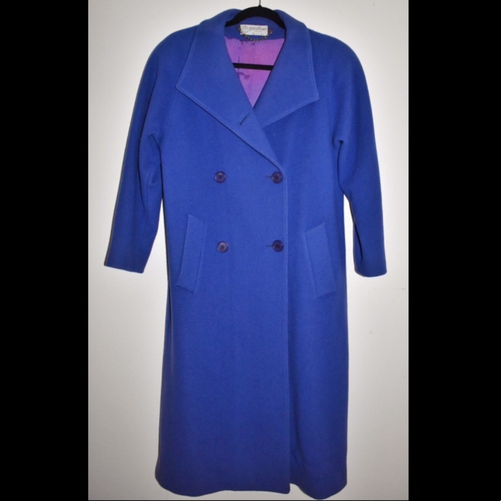 Vintage Purple Blue Winter Peacoat